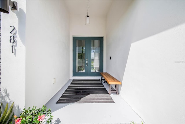 entrance to property with french doors