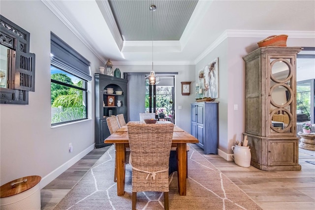 dining room featuring plenty of natural light and light wood-type flooring