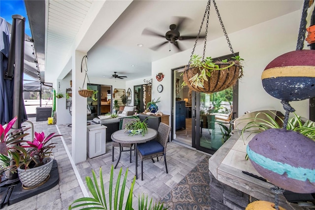 view of patio / terrace with ceiling fan