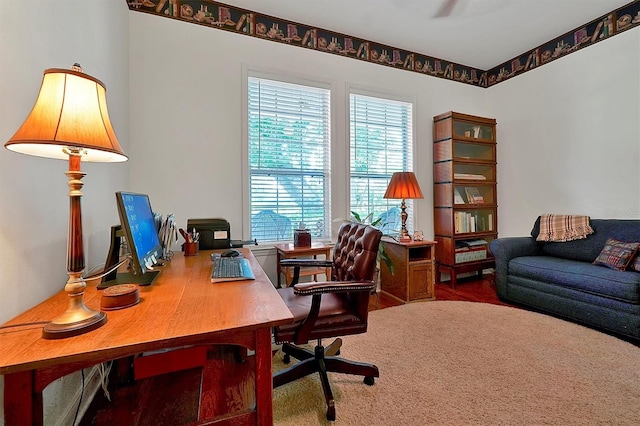 office featuring hardwood / wood-style flooring