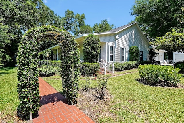 view of home's exterior featuring a lawn