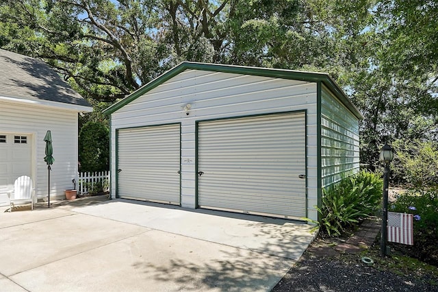 view of garage