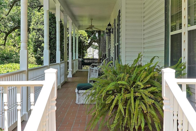 view of terrace featuring a porch