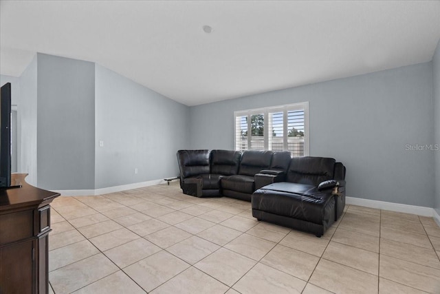 view of tiled living room