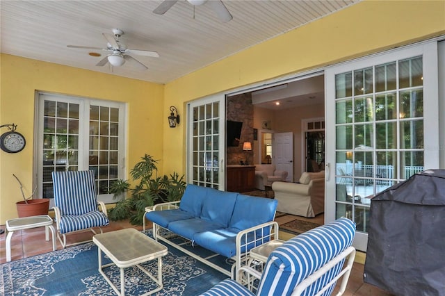 8608 Poinsettia Dr, Temple Terrace, FL 33637 - view of patio with an outdoor living space and ceiling fan