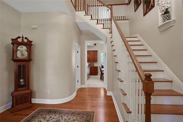 8608 Poinsettia Dr, Temple Terrace, FL 33637 - stairs featuring hardwood / wood-style flooring
