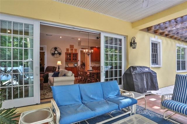 8608 Poinsettia Dr, Temple Terrace, FL 33637 - view of terrace with an outdoor hangout area and area for grilling