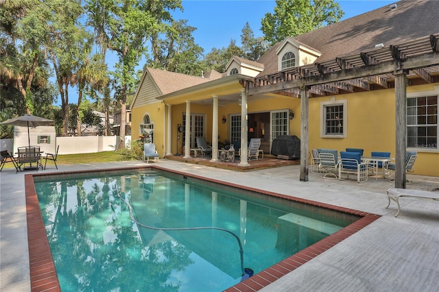8608 Poinsettia Dr, Temple Terrace, FL 33637 - view of swimming pool with a patio and a pergola
