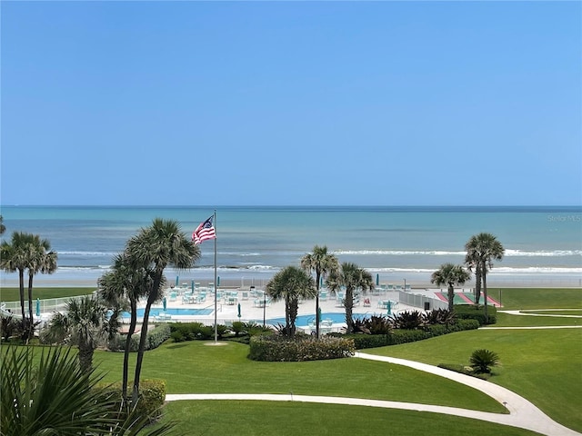 water view with a beach view