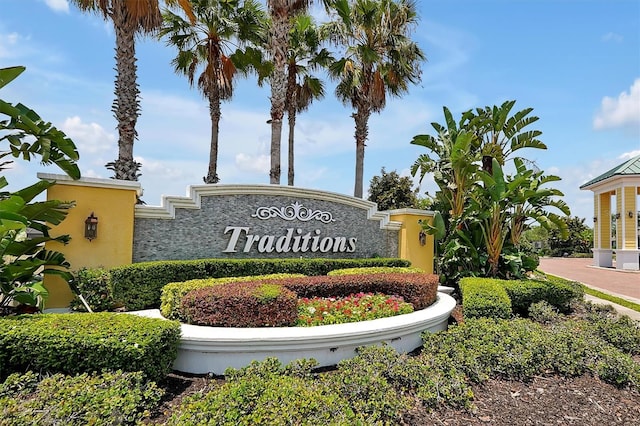 view of community sign