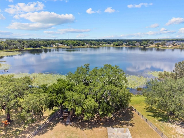 property view of water with fence