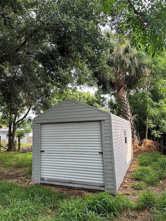 view of outdoor structure featuring a garage