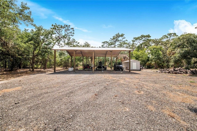 view of car parking with a carport