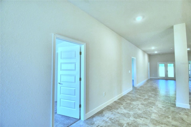 hallway featuring french doors