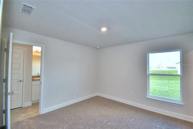 spare room with light colored carpet