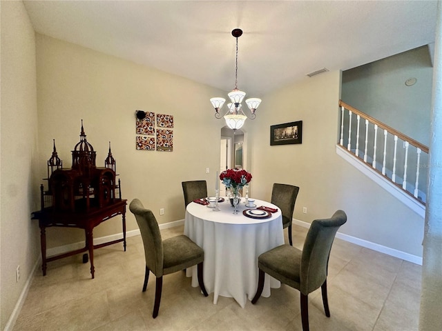 dining room featuring an inviting chandelier