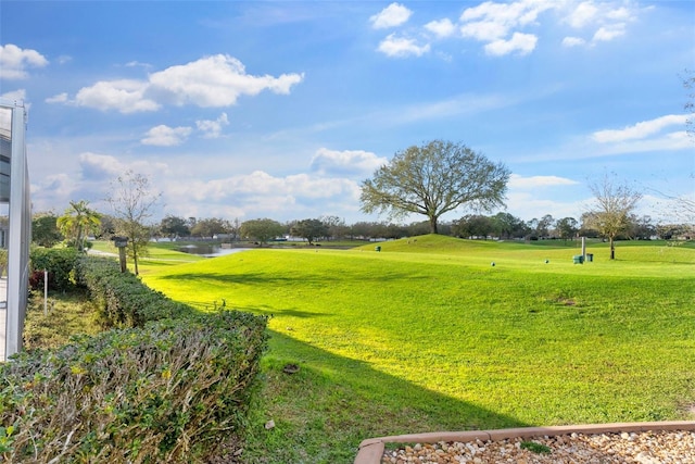 view of yard featuring a water view