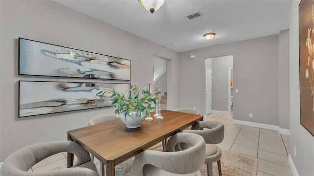 view of tiled dining space