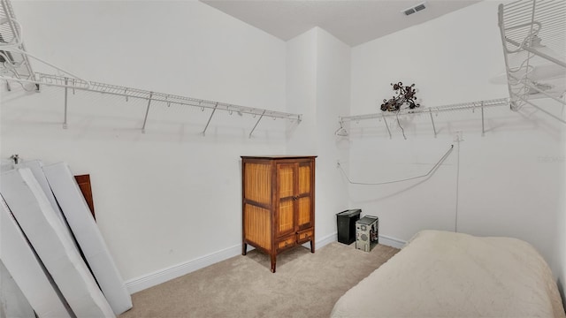 walk in closet featuring carpet