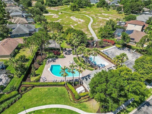 drone / aerial view with a residential view