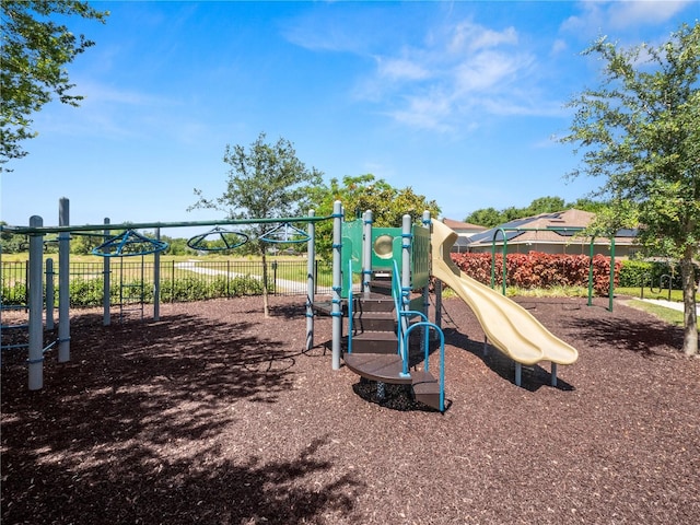 community play area featuring fence