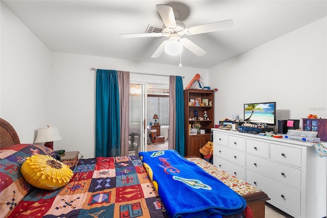 bedroom with ceiling fan