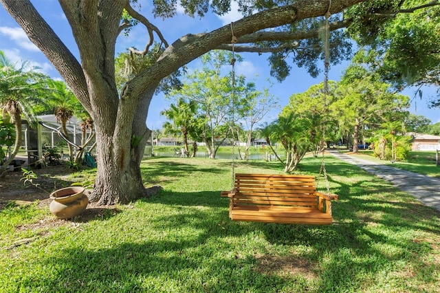 view of nearby features featuring a lawn