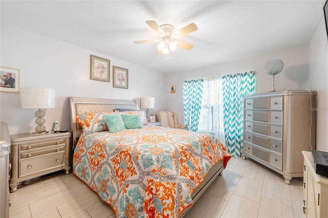 bedroom featuring ceiling fan