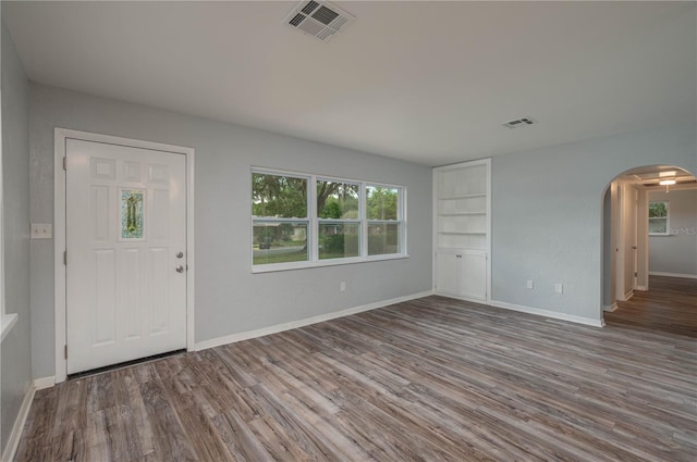 entrance foyer with hardwood / wood-style flooring