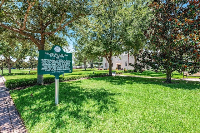 surrounding community featuring a lawn