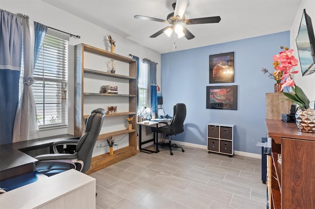 office with ceiling fan