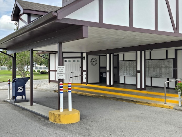 exterior space featuring mail boxes