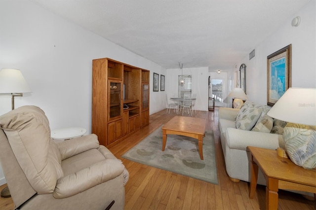 living room featuring light hardwood / wood-style flooring