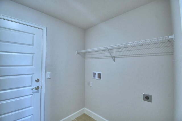 laundry area featuring hookup for an electric dryer and hookup for a washing machine