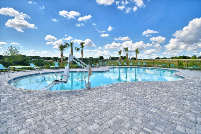 view of pool with a patio