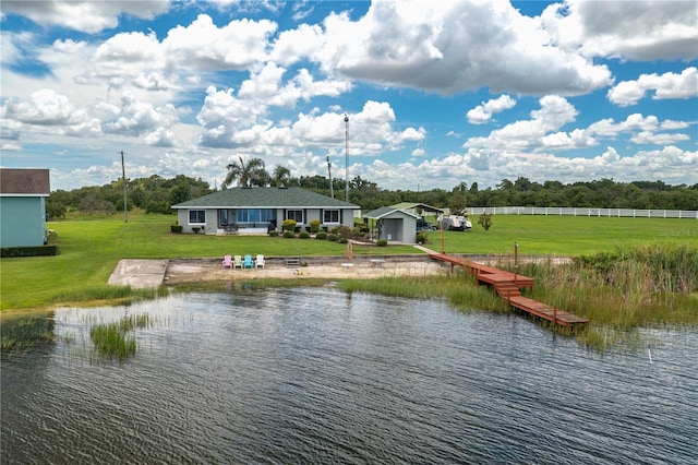 water view with a dock