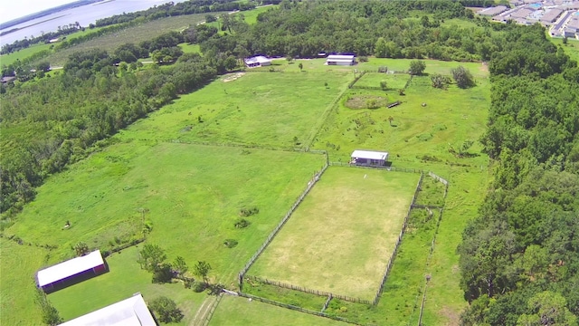 drone / aerial view with a rural view