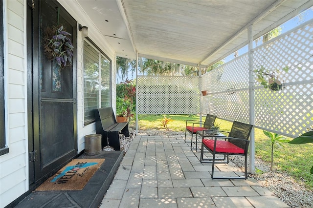 view of patio with a porch