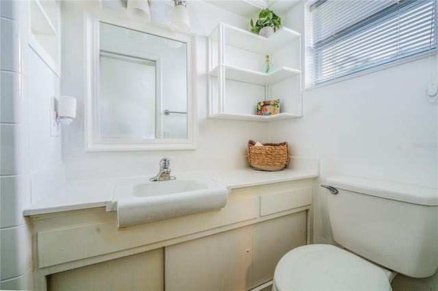 bathroom with toilet and vanity