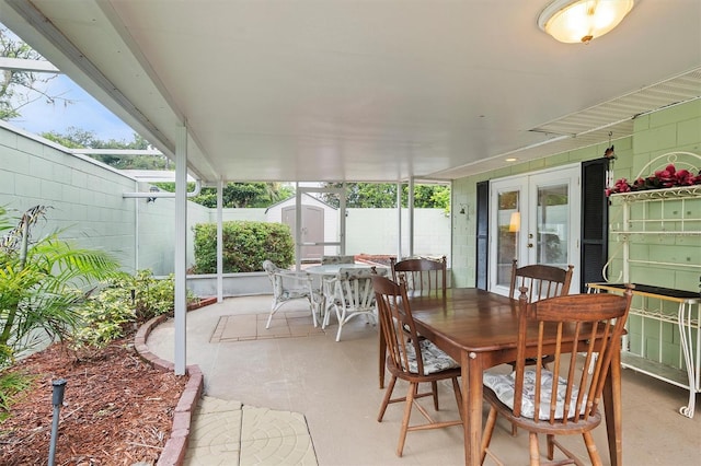 sunroom / solarium with french doors