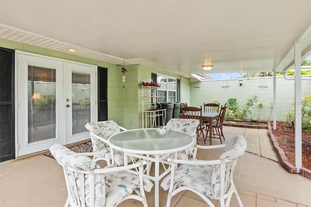 view of patio featuring french doors