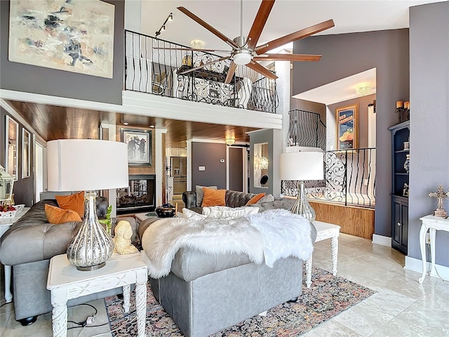 bedroom featuring a high ceiling