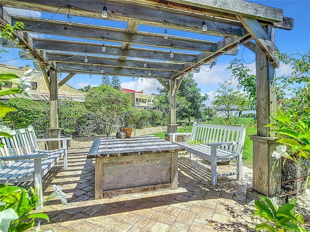 view of patio / terrace with a pergola