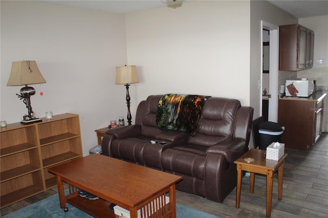 living room featuring wood-type flooring