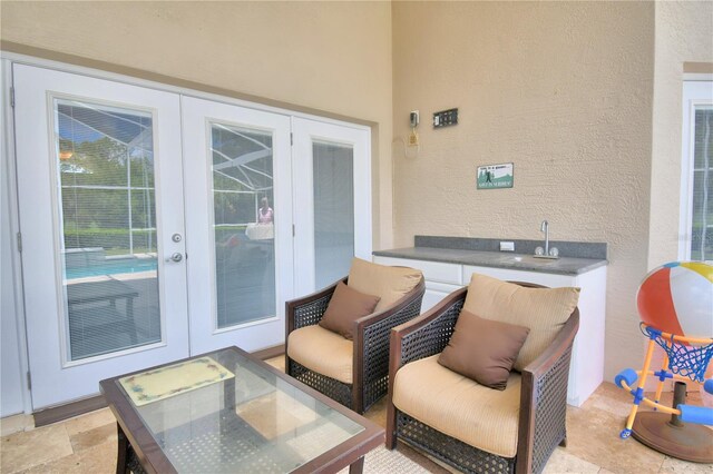 view of patio with french doors