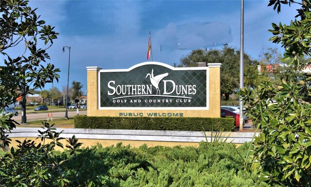 view of community sign