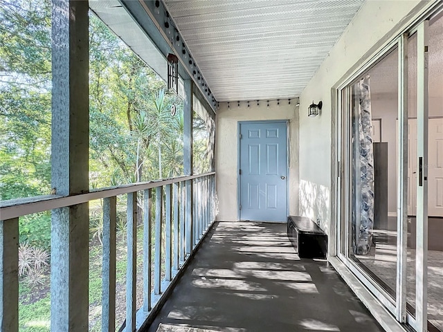 view of unfurnished sunroom