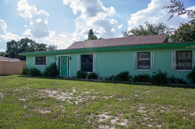 ranch-style house with a front yard