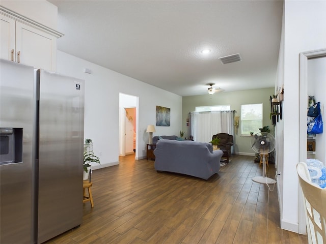 living room with wood-type flooring