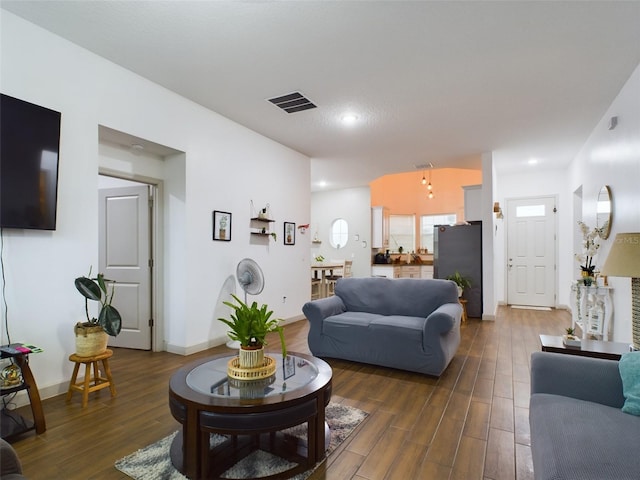 living room featuring hardwood / wood-style floors